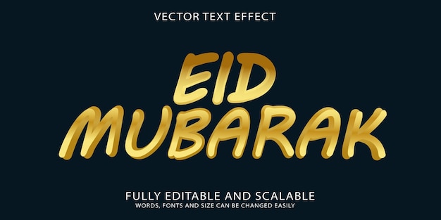 Effet De Texte Doré Eid Mubarak