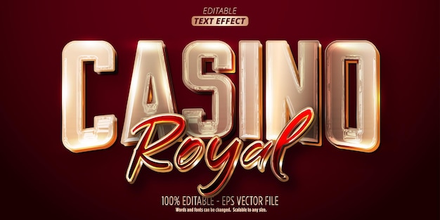 Effet de texte doré, style de texte royal de casino modifiable