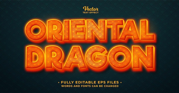 Effet De Texte Dragon Oriental Modifiable Eps Cc