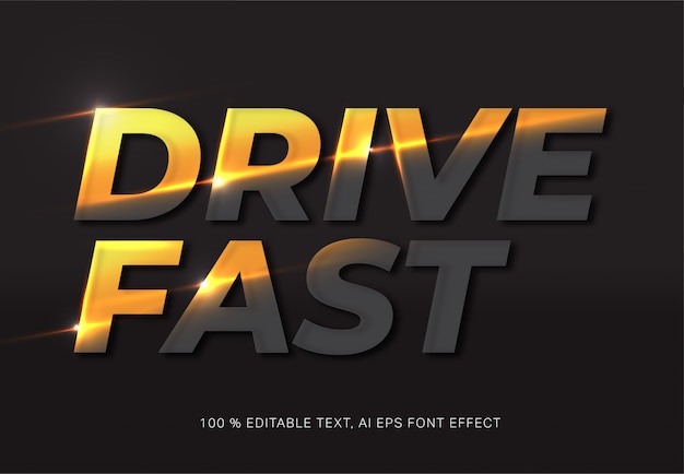 Vecteur effet de texte drive fast