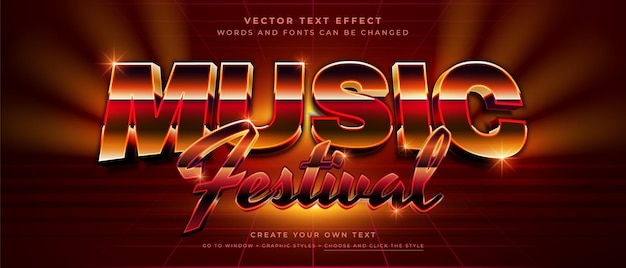 Effet de texte du festival de musique rétro