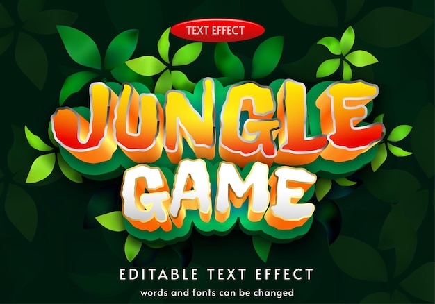 Vecteur effet de texte du jeu de la jungle