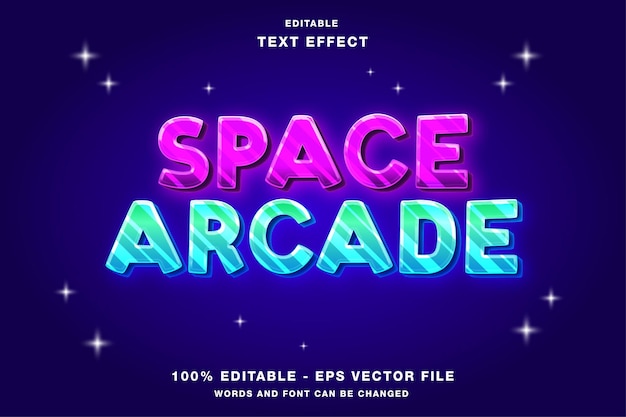 Effet de texte du logo du jeu d'arcade spatiale
