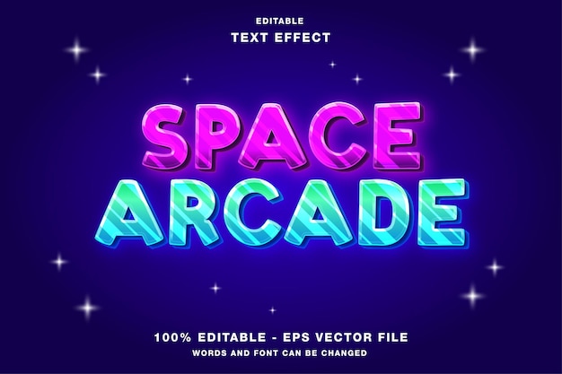 Effet De Texte Du Logo Du Jeu D'arcade Spatiale