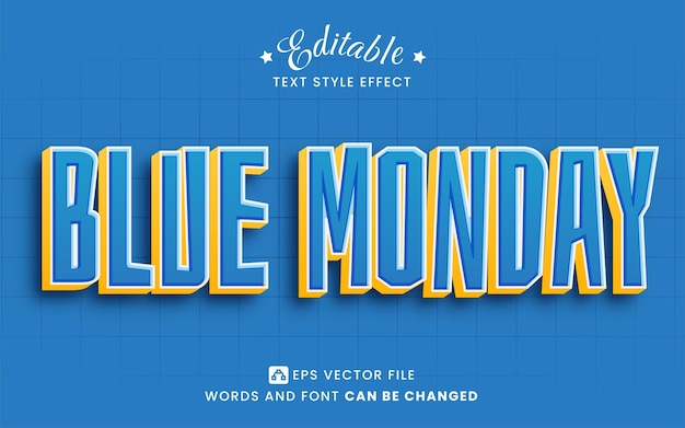 Effet de texte du lundi bleu