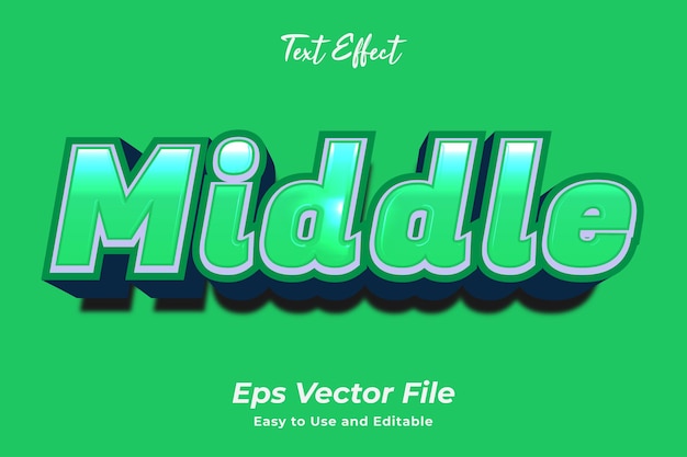 Effet de texte du milieu. Modifiable et facile à utiliser. Vecteur haut de gamme