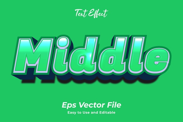 Effet De Texte Du Milieu. Modifiable Et Facile à Utiliser. Vecteur Haut De Gamme