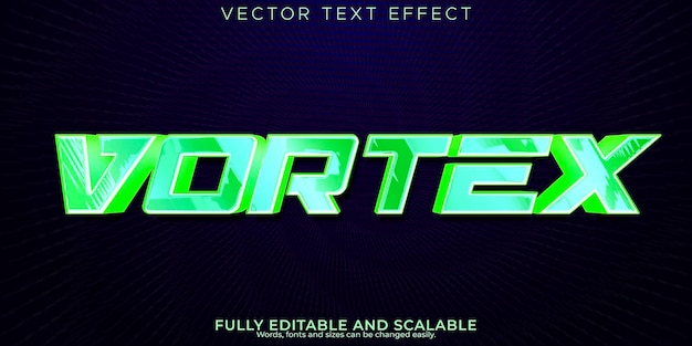 Effet de texte du portail téléportation modifiable et style de texte futur