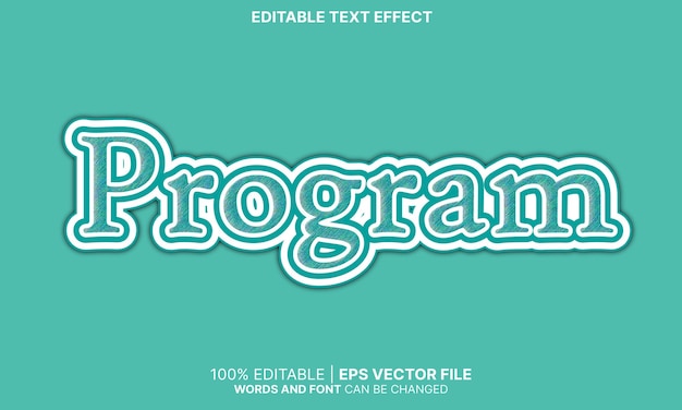 Vecteur effet de texte du programme