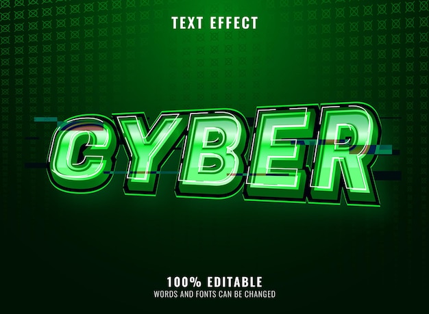 Effet de texte d'écran cyber vert glitch moderne