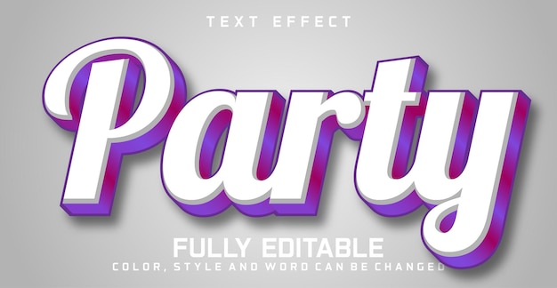 Effet de texte éditable du parti Concept de style de texte editable