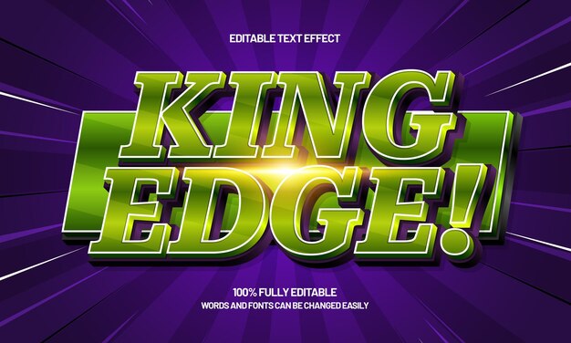 effet de texte éditable king edge avec un style de texte king et kingdom