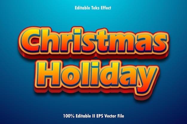Effet de texte éditable pour les vacances de Noël Style de dégradation en relief 3D
