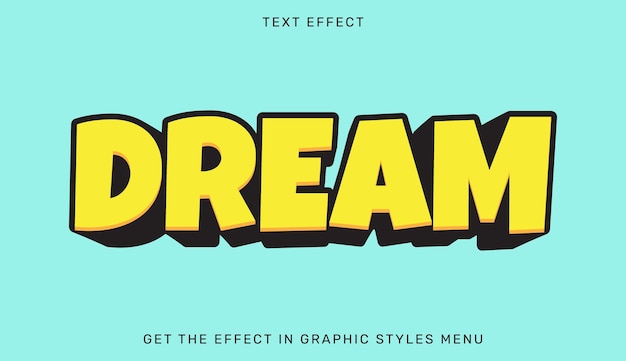 Effet de texte éditable de rêve dans le style 3D Emblème de texte pour la publicité, la marque et le logo d'entreprise