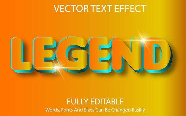 Effet de texte éditable vectoriel gratuit légende de style de police de caractères comique