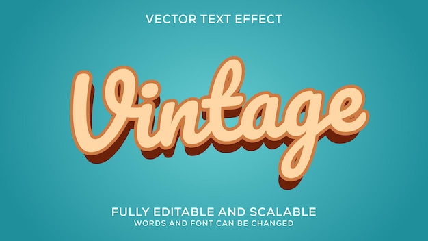 Vecteur effet de texte éditable vintage