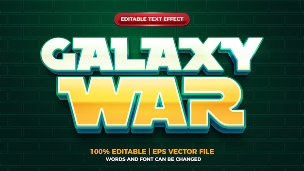 Effet De Texte Editbale Futur Galaxie Guerre 3d