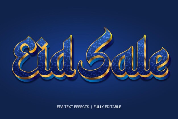 Effet de texte Eid 3D entièrement modifiable