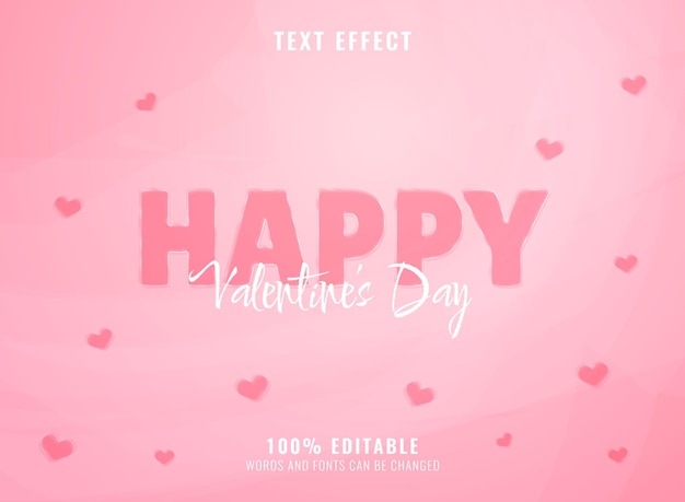 Effet De Texte élégant Aquarelle Rose Joyeux Saint Valentin Avec Amour