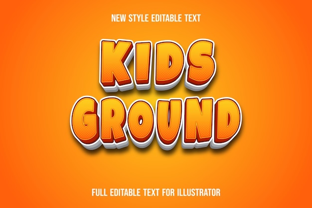 Effet de texte enfants couleur de fond dégradé orange et blanc