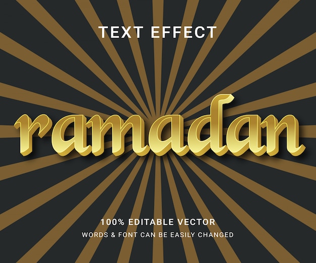Effet De Texte Entièrement éditable Du Ramadan