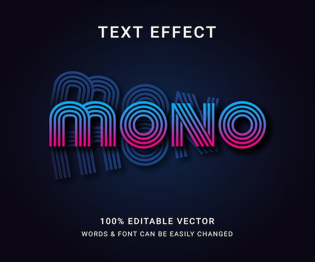 Effet De Texte Entièrement Modifiable Mono Avec Un Style Branché