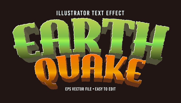Vecteur effet de texte eps vecteur modifiable style texte tremblement de terre