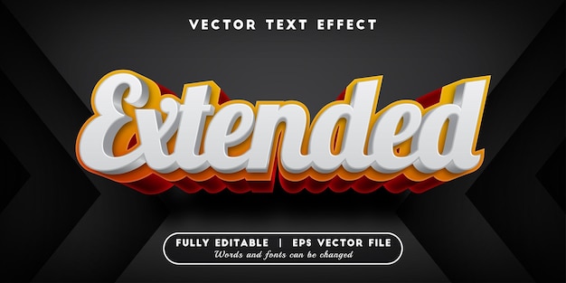 Vecteur effet de texte étendu avec style de texte modifiable