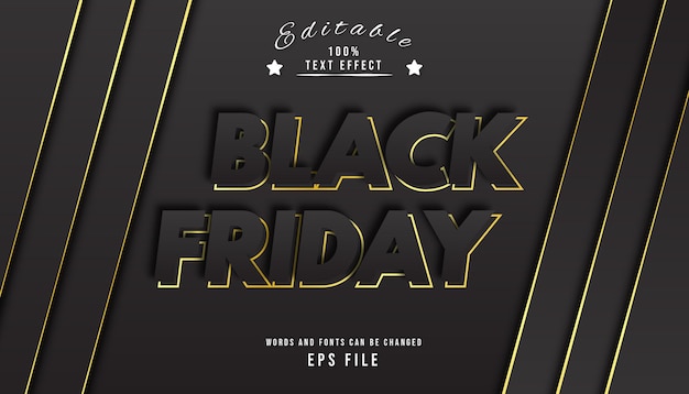 Effet De Texte Exclusif Black Friday Modifiable