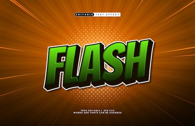 effet de texte flash modifiable avec un héros et un style de texte super