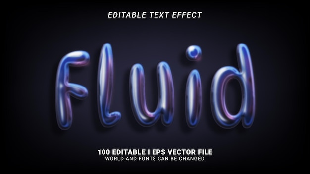 Vecteur effet de texte fluide