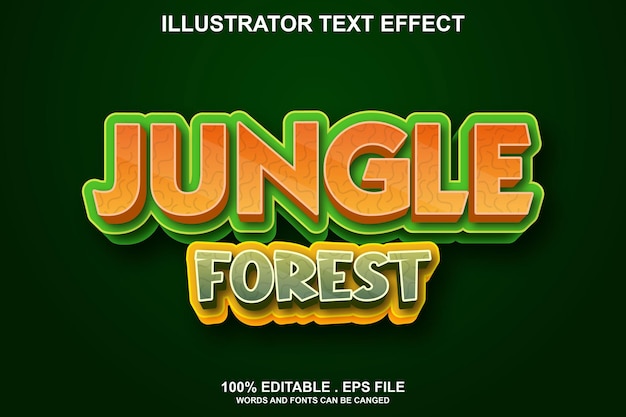 Effet De Texte De Forêt De Jungle Modifiable