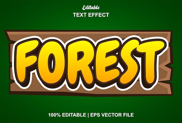 Effet De Texte De Forêt Avec Style 3d Et Modifiable