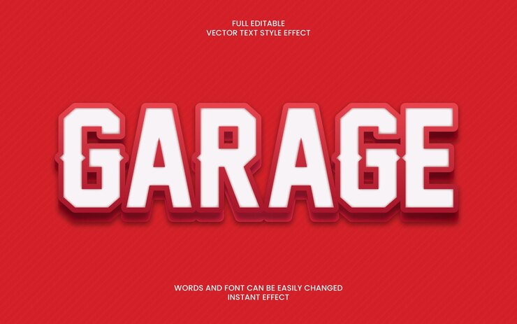 Vecteur effet de texte de garage