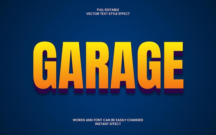 Vecteur effet texte de garage
