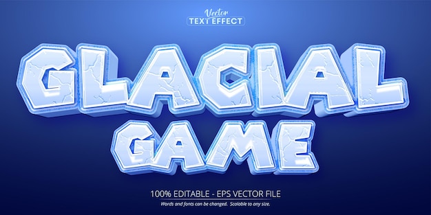 Effet De Texte De Glace Jeu Glaciaire Modifiable Et Style De Texte De Dessin Animé