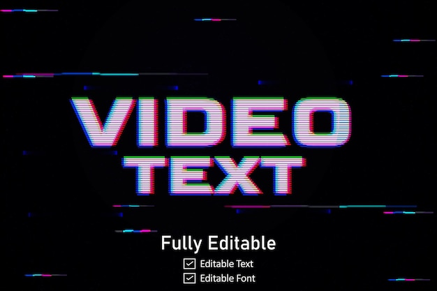 Vecteur effet de texte glitch futuriste pour le texte de jeu vidéo pour l'effet de texte glitch cyberpunk modifiable