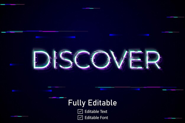 Effet de texte Glitch futuriste pour le texte de jeu vidéo pour l'effet de texte glitch cyberpunk modifiable