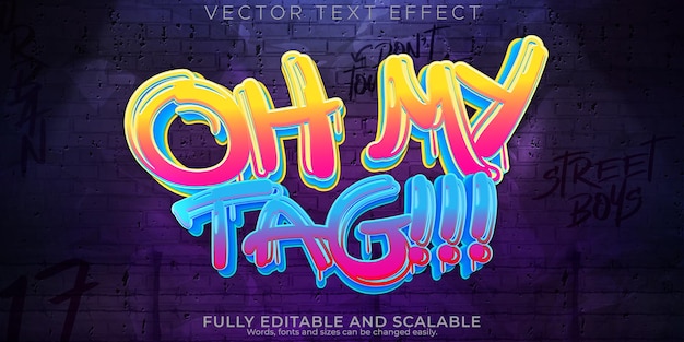Effet de texte graffiti en spray modifiable et style de texte de rue