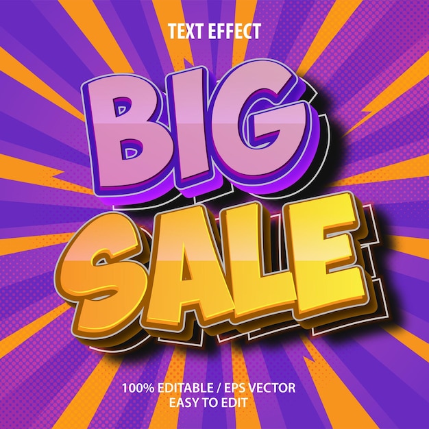 Effet De Texte De Grande Vente Vecteur Premium