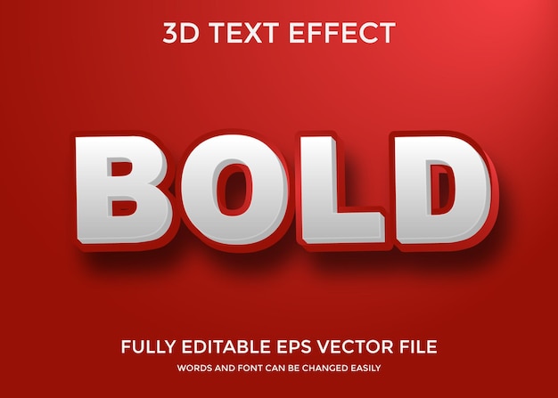Effet de texte en gras 3D vectoriel créatif