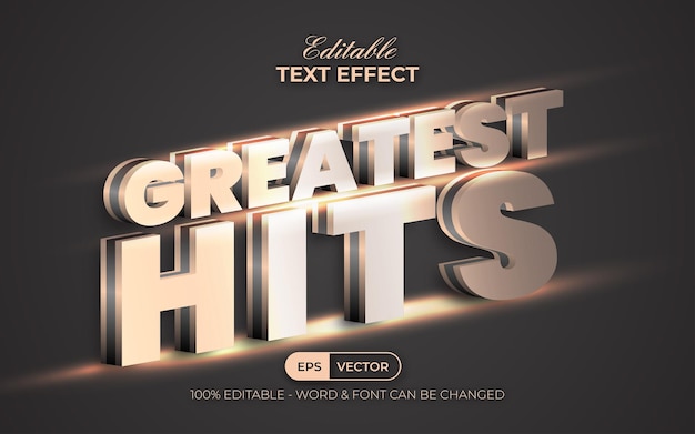 Effet de texte Greatest hits style or Effet de texte modifiable