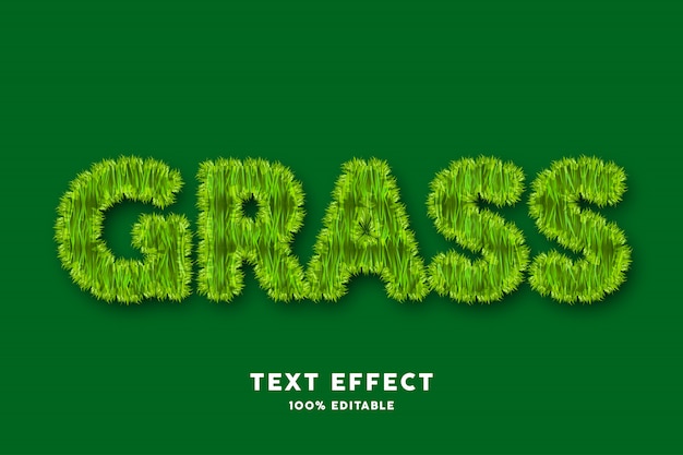 Effet De Texte Herbe, Texte Modifiable