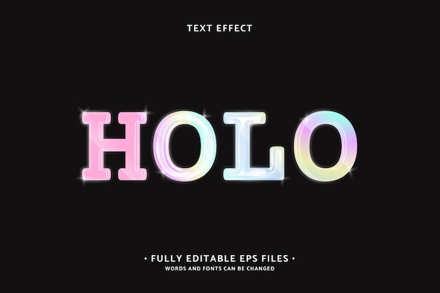 Vecteur effet de texte holographique