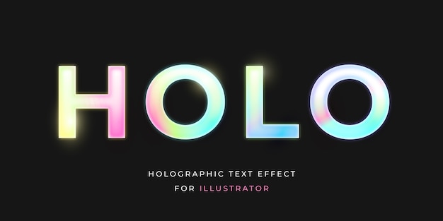 Vecteur effet de texte holographique