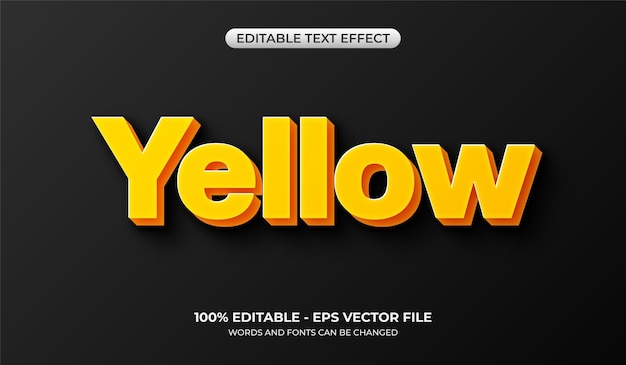 Effet de texte jaune simple Effet de texte minimaliste et gras modifiable