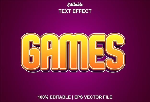 Effet de texte de jeu avec couleur orange et modifiable