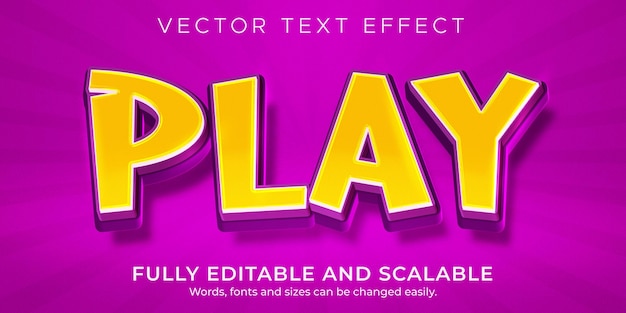 Effet de texte de jeu de dessin animé, style de texte comique et amusant modifiable