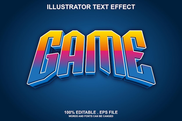 Vecteur effet de texte de jeu modifiable