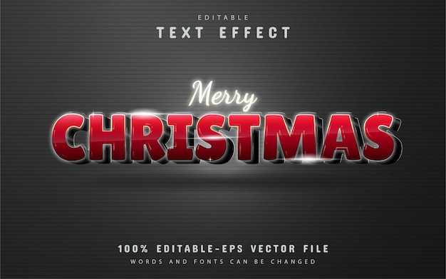 Effet de texte joyeux Noël avec dégradé rouge